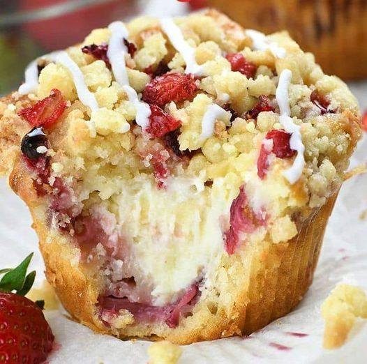 Home Made Strawberry and cottage cheese muffins – 1 point