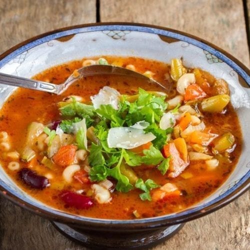 Home Made Vegetarian Minestrone Soup