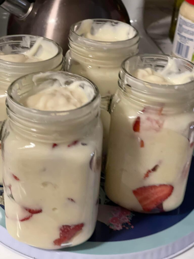 One Point Strawberry Cheesecake Jars