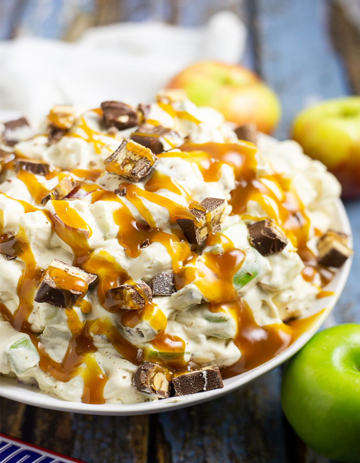 Home Made Snickers Caramel Apple Salad