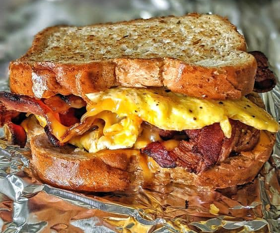 Air Fried Bacon, Egg & Cheese Sandwich for Breakfast