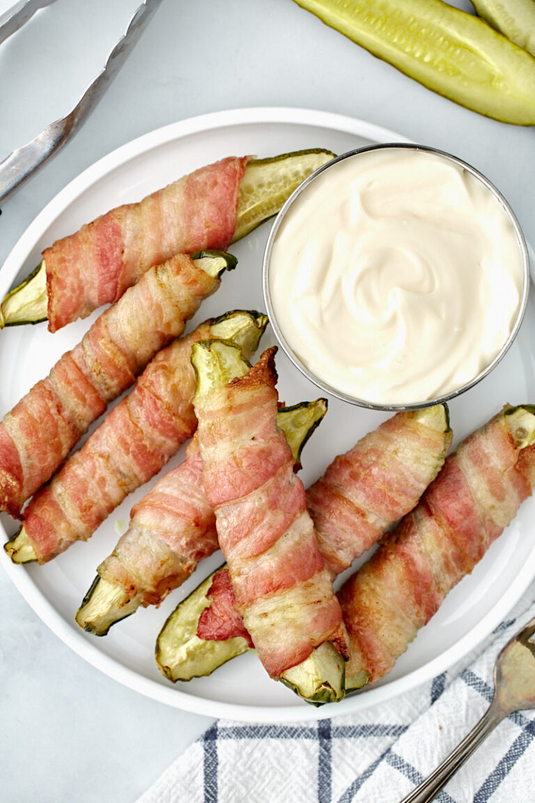 Air fryer bacon wrapped pickles