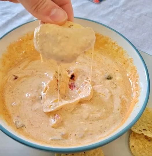 Cottage Cheese Queso with tostitos