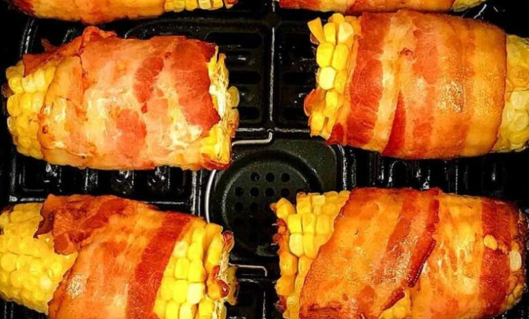 Air fryer bacon wrapped corn on the cob