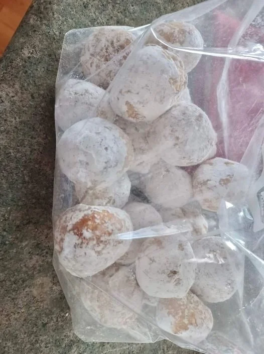 Air fried powdered sugar donut holes