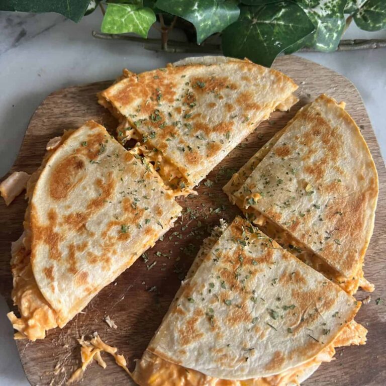 Canned Chicken Quesadillas with Buffalo Sauce