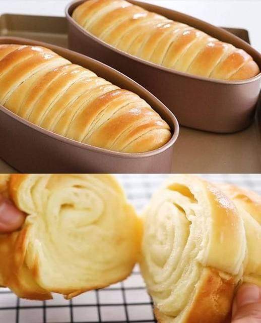 Homemade Super fluffy and soft puff pastry butter Bread