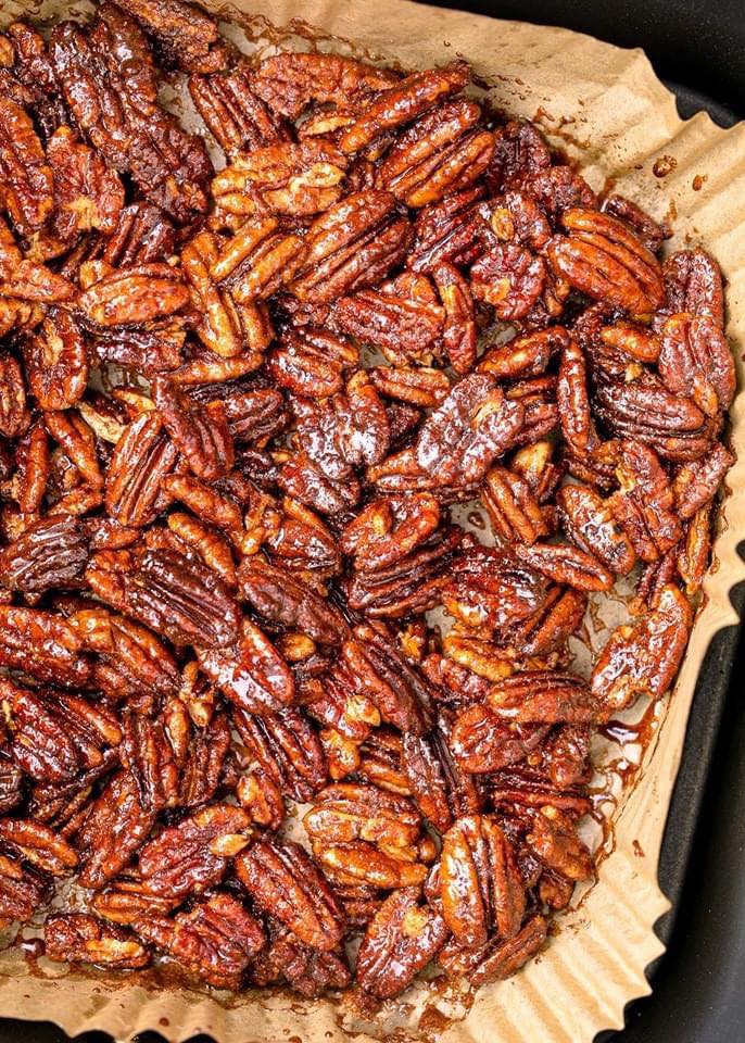Air Fryer Candied Pecans are perfect for a snack