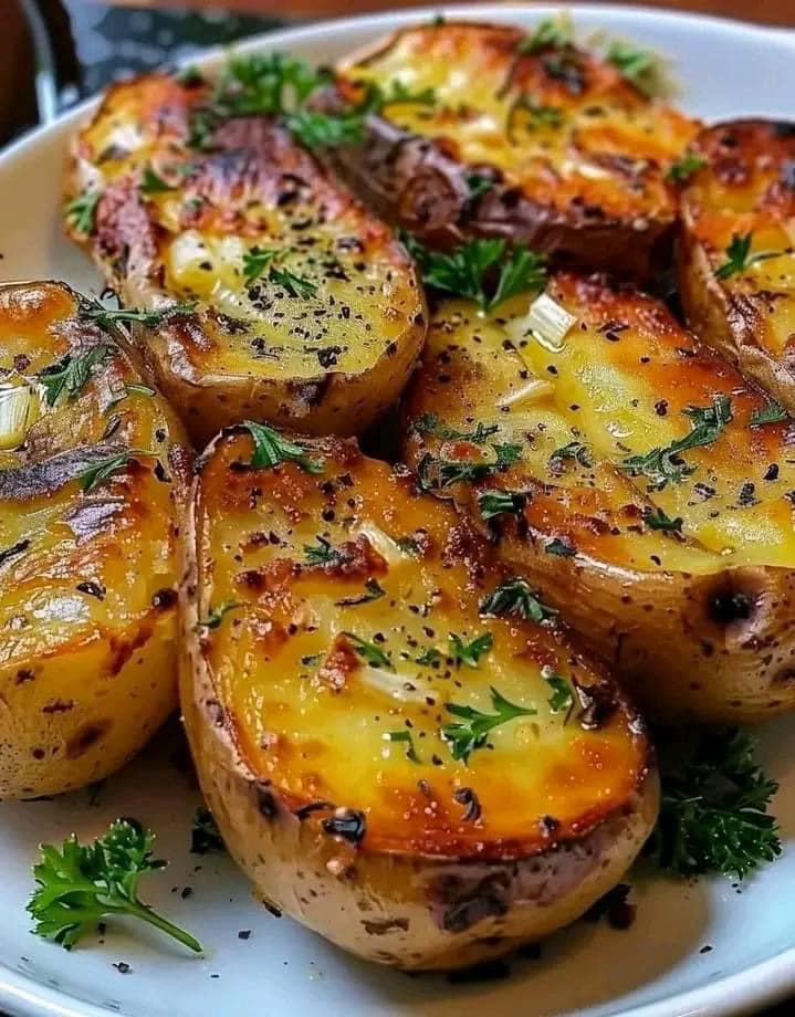 Baked Garlic Butter Potatoes