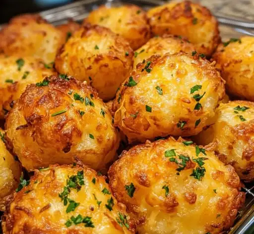 Crispy Potato & Cheese Bombs with Garlic Butter