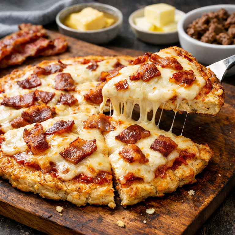Carnivore Chicken Crust Pizza