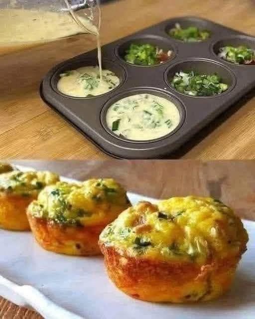 Baked Egg and Scallion Muffins