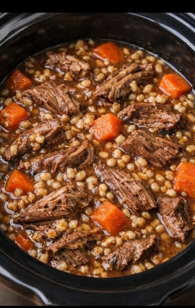 Beef and Barley Stew in the Slow Cooker