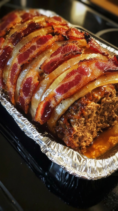 Grandma’s Crispy Maple Bacon Meatloaf