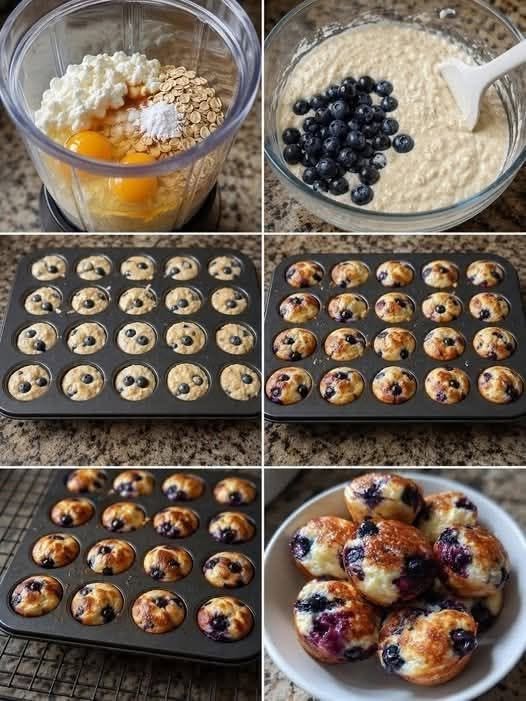 Healthy Blender Blueberry & Oat Mini Muffins